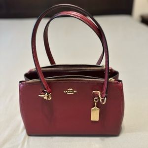 Coach Etta Carryall Handbag Deep Red